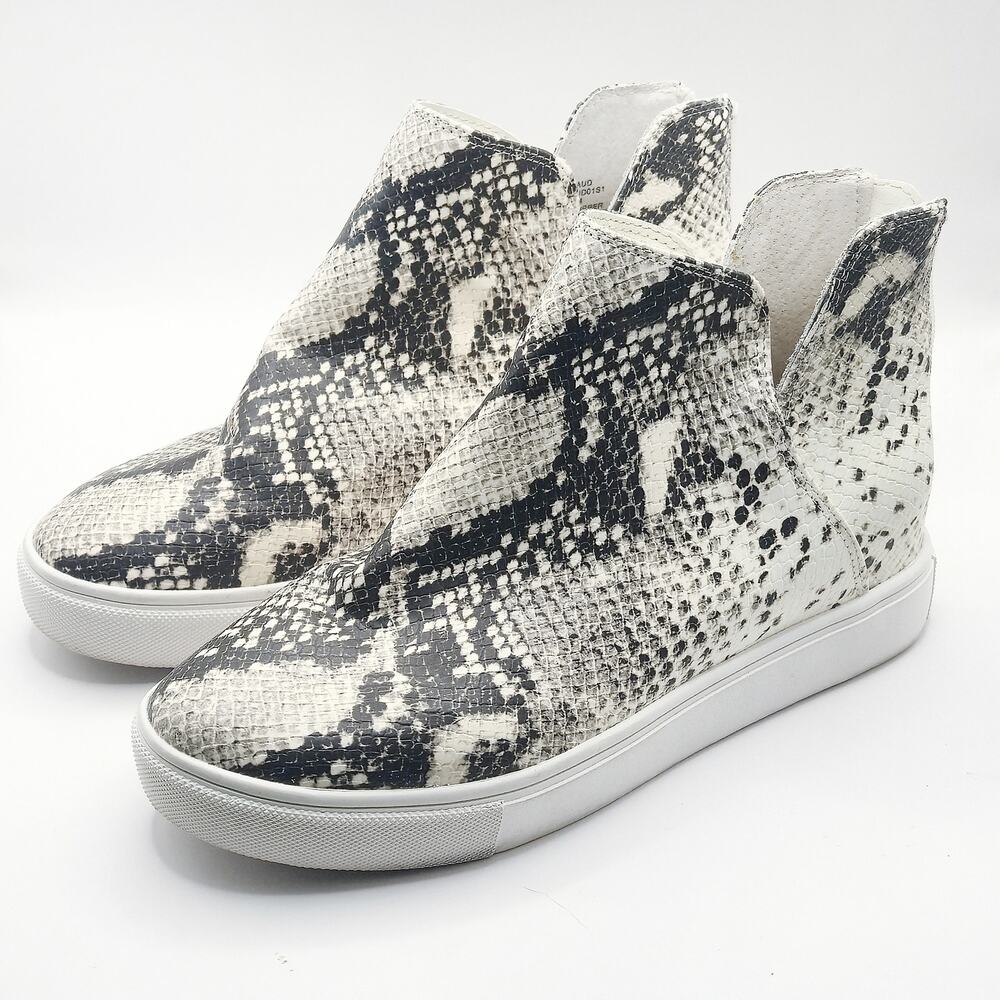 Steve Madden Claud Slip On Sneaker Snakeskin Size 7.5 Statement Edgy